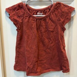 OshKosh B'gosh Rust Red Eyelet Sleeve Baby Tee